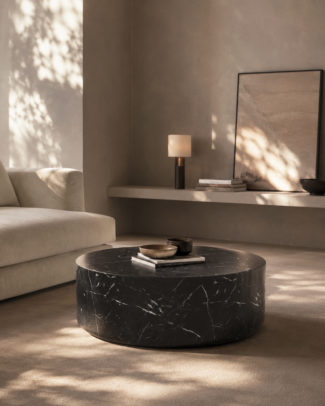 Tommy Franks Ciladro Medium Coffee Table in Faux Black Marble   Nicholas John Interiors