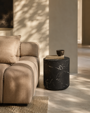 Tommy Franks Ciladro Side Table - Faux Black Marble   Nicholas John Interiors