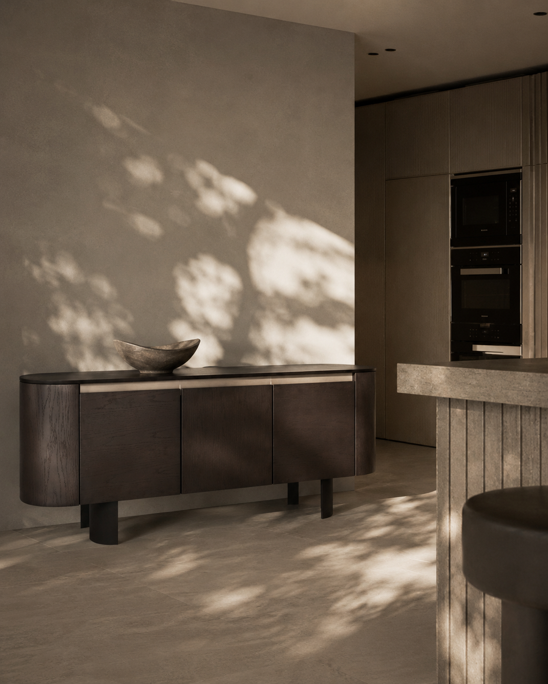 Tommy Franks Salvo Buffet in Smoke Oak   Nicholas John Interiors
