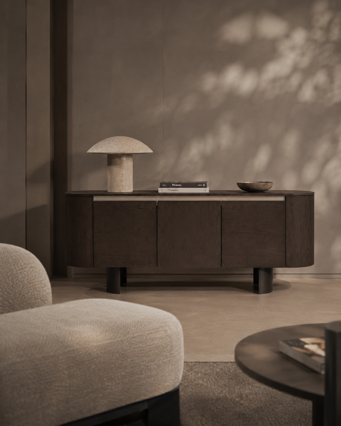 Tommy Franks Salvo Buffet in Smoke Oak   Nicholas John Interiors