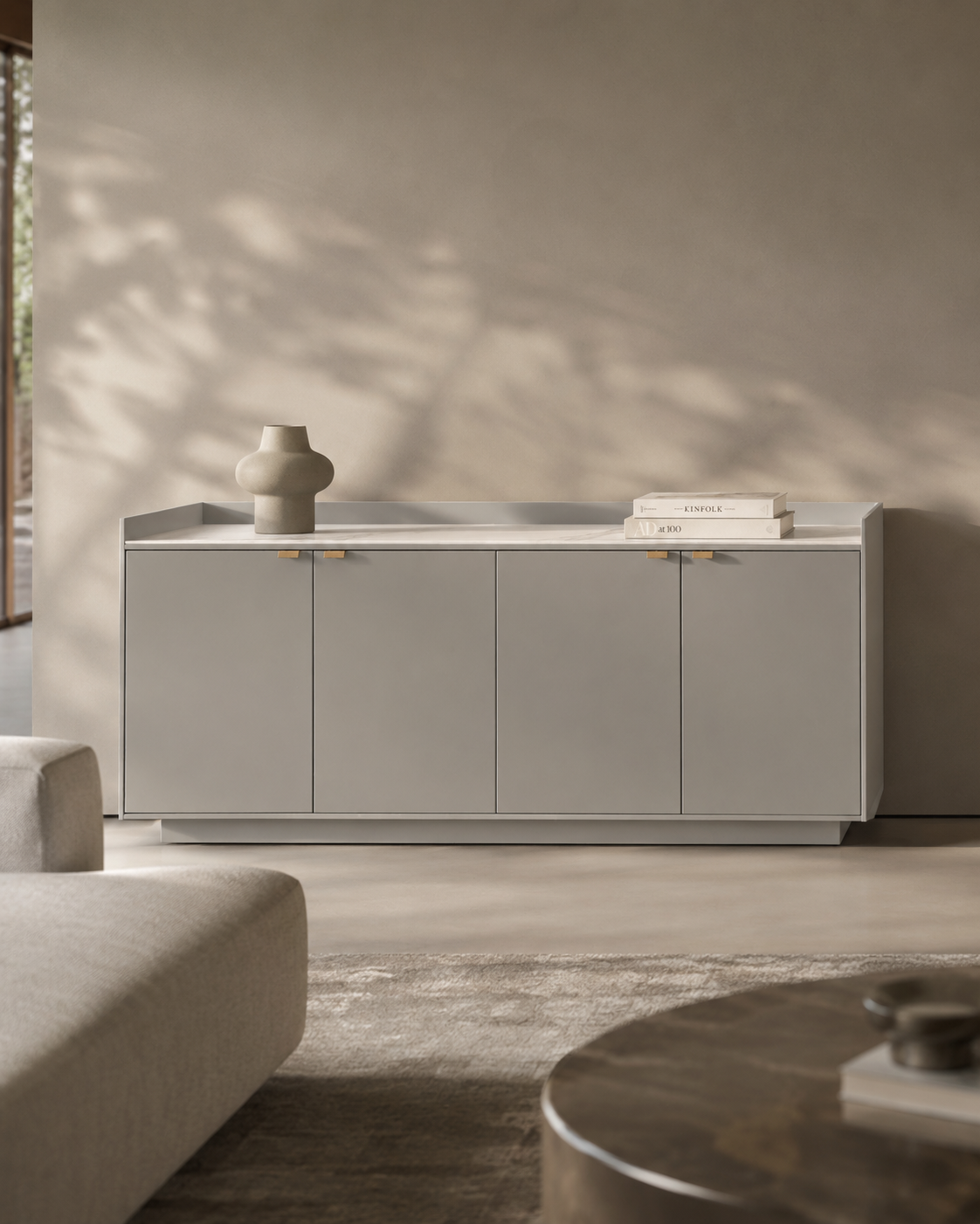 Tommy Franks Saviour Buffet in Matte Beige   Nicholas John Interiors