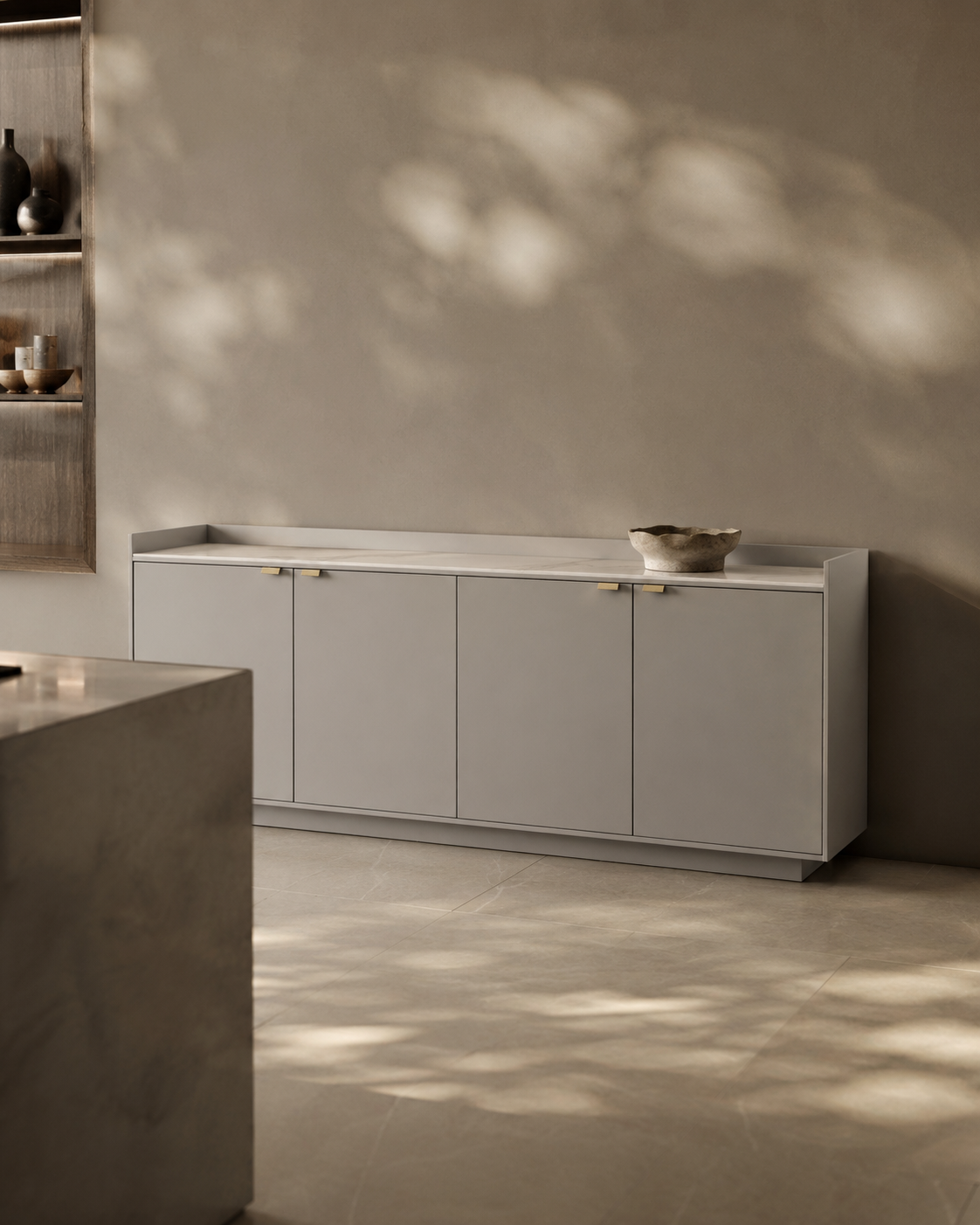 Tommy Franks Saviour Buffet in Matte Beige   Nicholas John Interiors