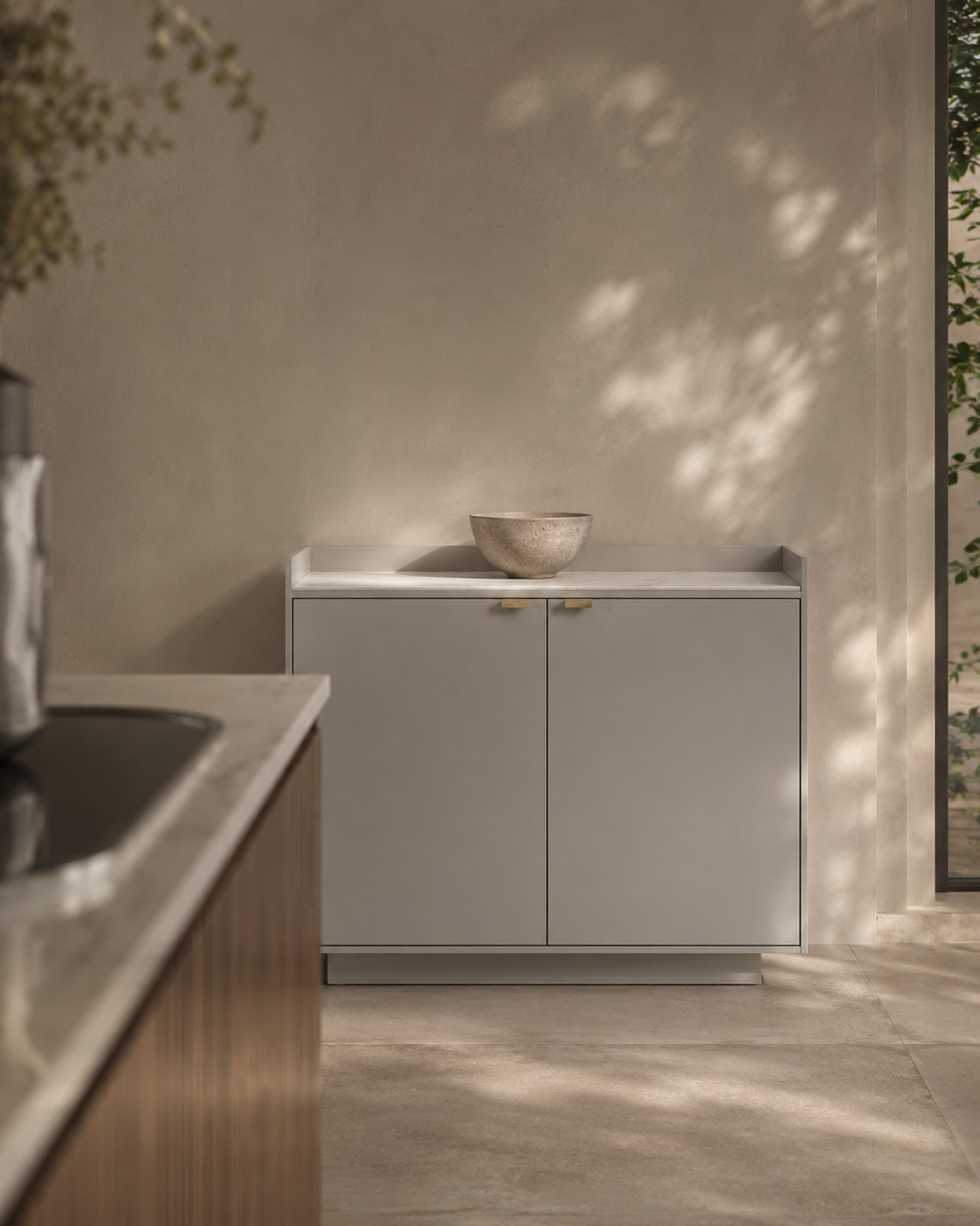 Tommy Franks Saviour 2 Door Buffet in Matte Beige   Nicholas John Interiors