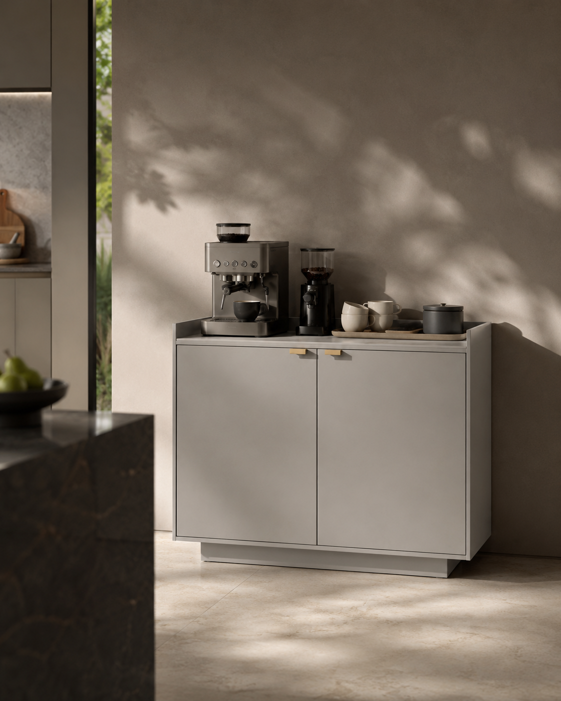 Tommy Franks Saviour 2 Door Buffet in Matte Beige   Nicholas John Interiors