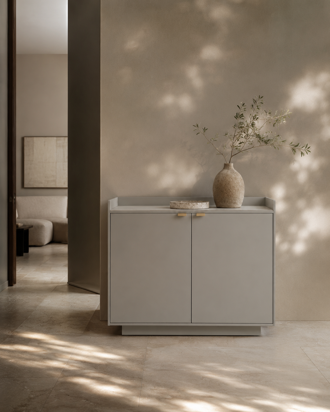 Tommy Franks Saviour 2 Door Buffet in Matte Beige   Nicholas John Interiors