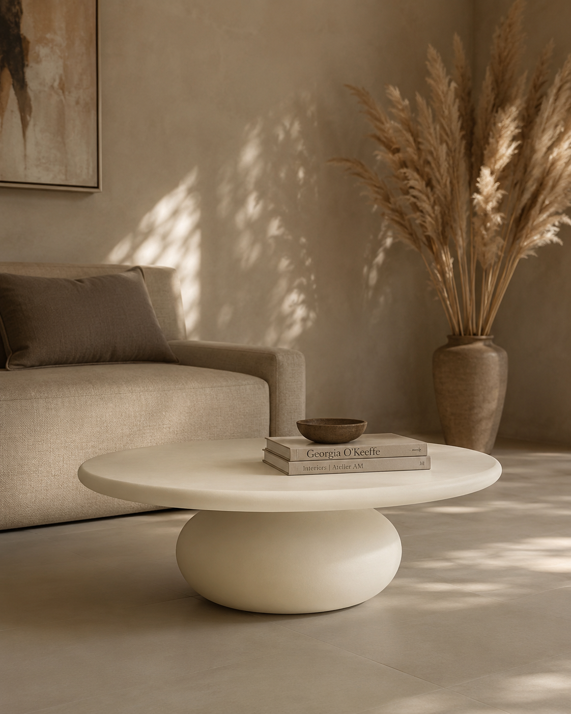 Tommy Franks Rolo Coffee Table in Matte Beige   Nicholas John Interiors