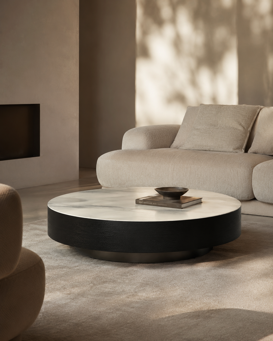 Tommy Franks Coin Coffee Table - White Marble   Nicholas John Interiors
