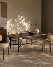 Tommy Franks Bofo 180cm Dining Table in Black Oak   Nicholas John Interiors