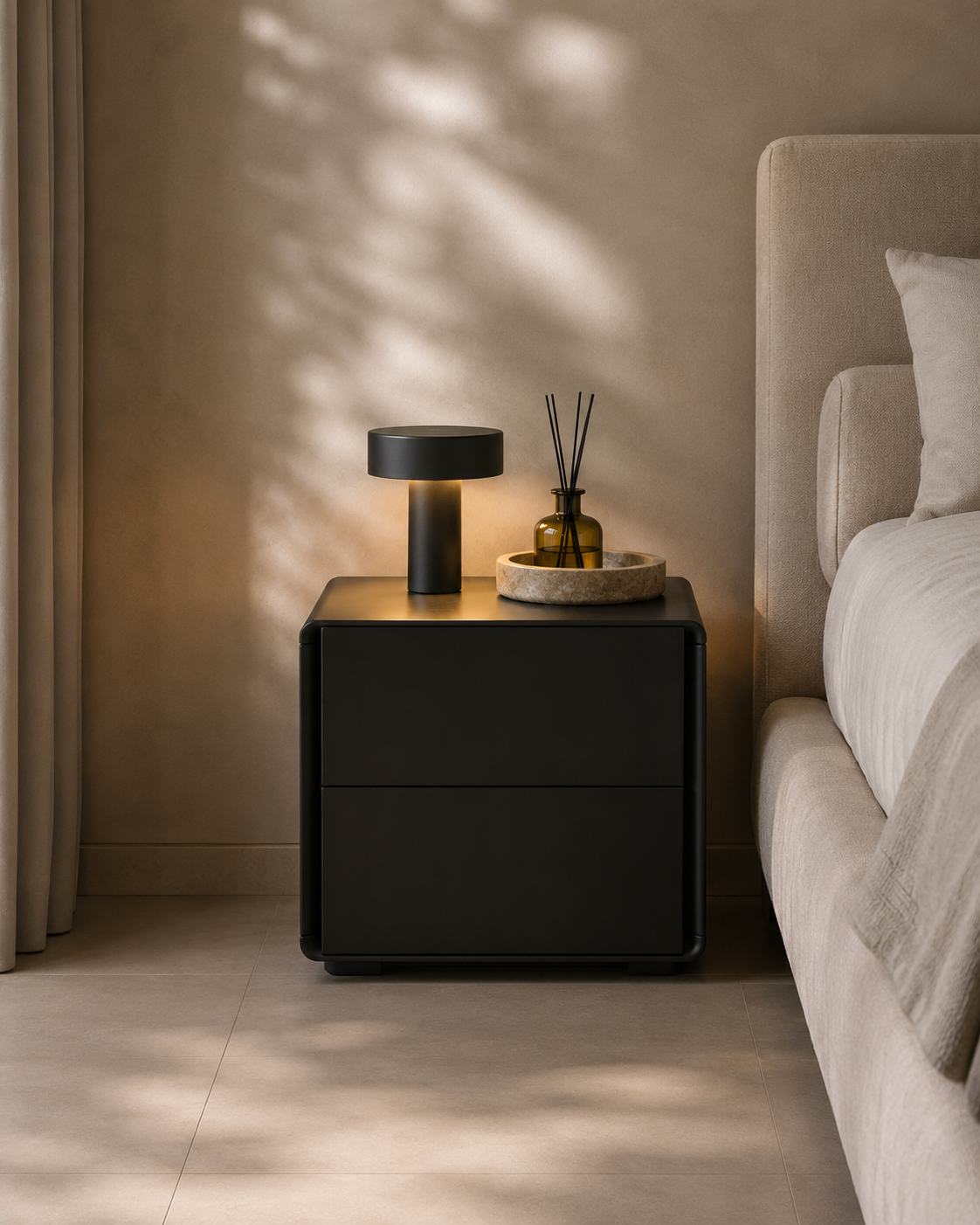 Tommy Franks Kota Bedside - Matte Anthracite