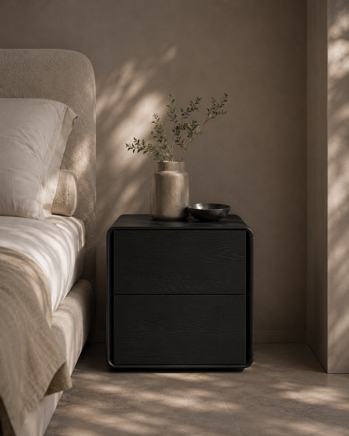 Kota Bedside - Smoke Oak   Nicholas John Interiors