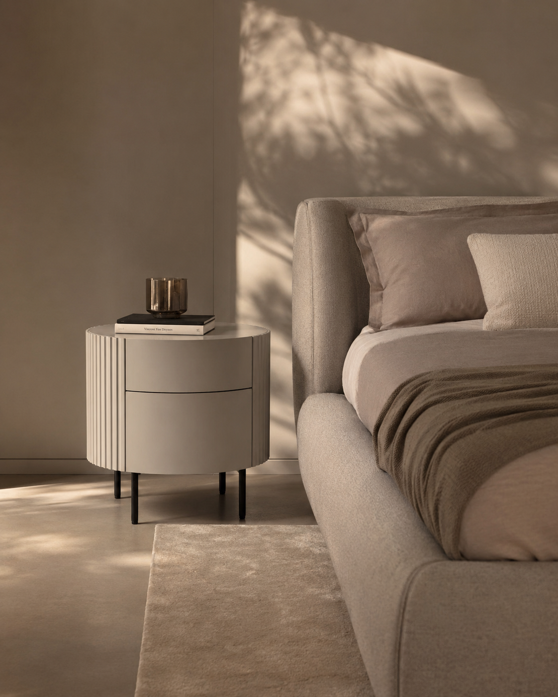 Lantine Bedside - Light Grey   Nicholas John Interiors