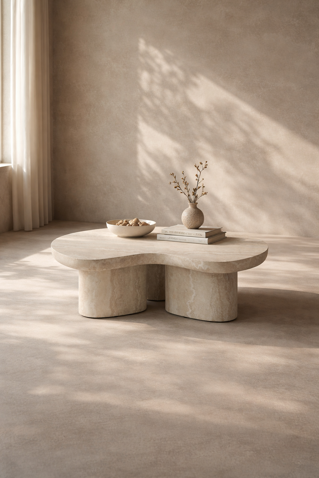 Lilac Coffee Table - Faux Travertine   Nicholas John Interiors