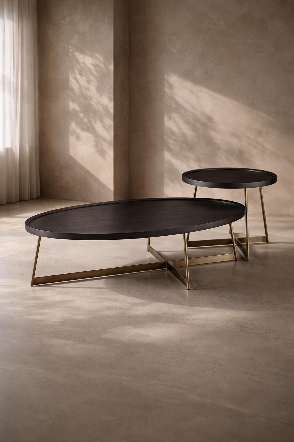 Tommy Franks Lane Coffee Table - Smoke Oak/Gold   Nicholas John Interiors