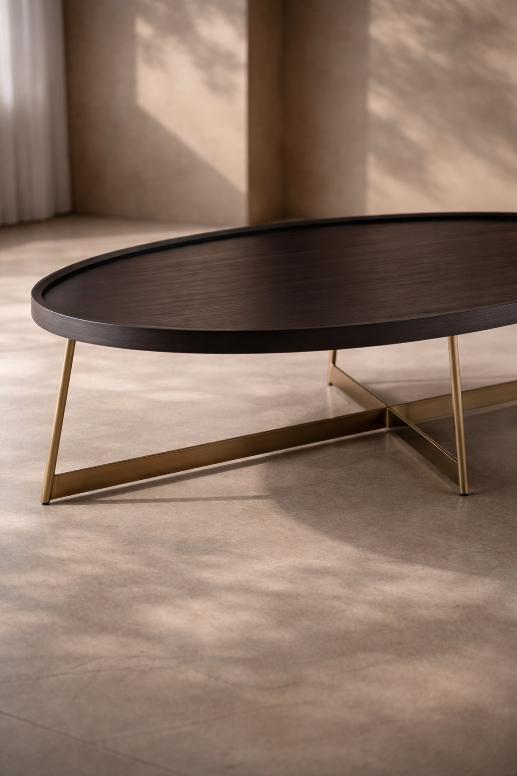 Tommy Franks Lane Coffee Table - Smoke Oak/Gold   Nicholas John Interiors