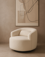 Grace Swivel Chair - Polar Bouclé   Nicholas John Interiors