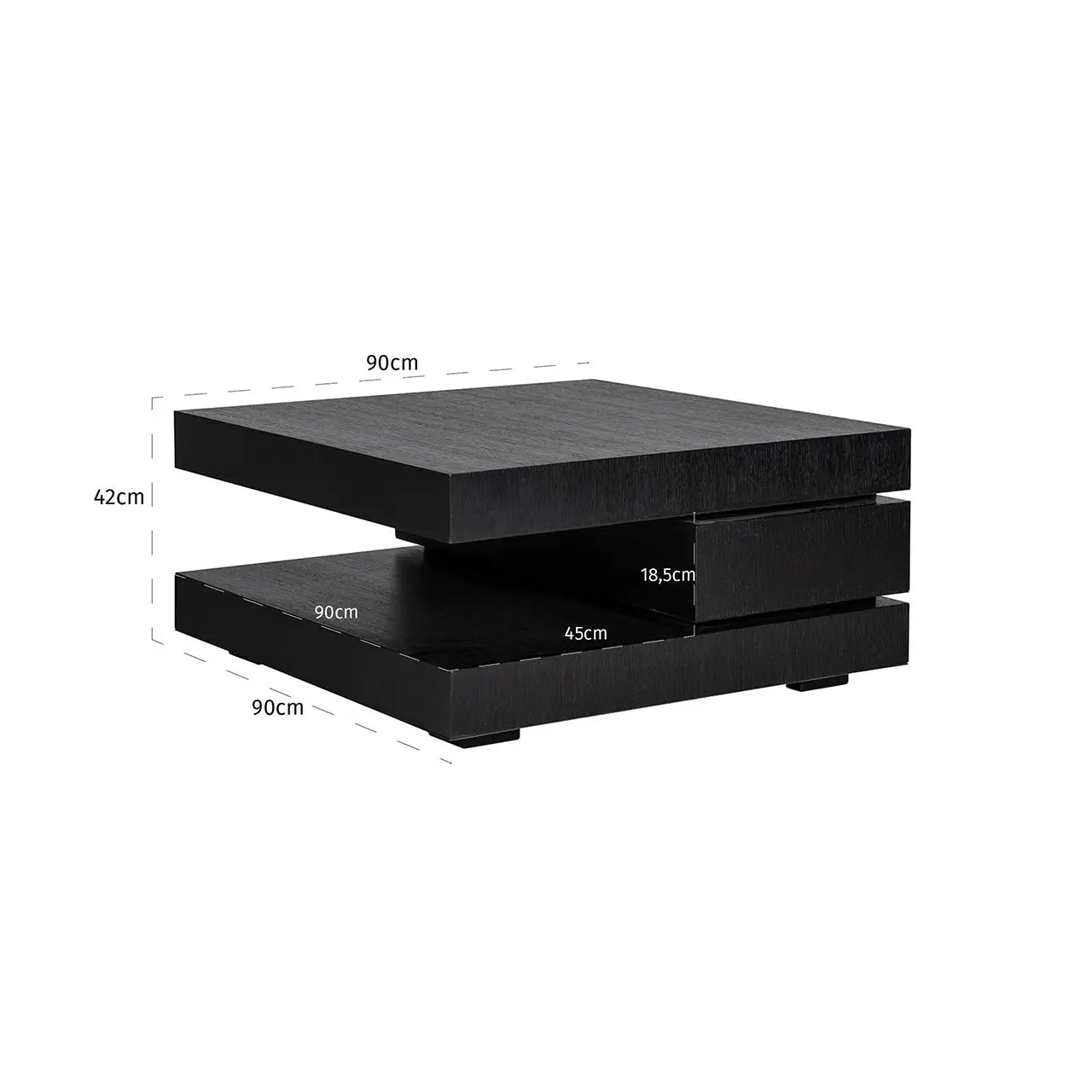 Coffee table Oakura black 90x90   Nicholas John Interiors