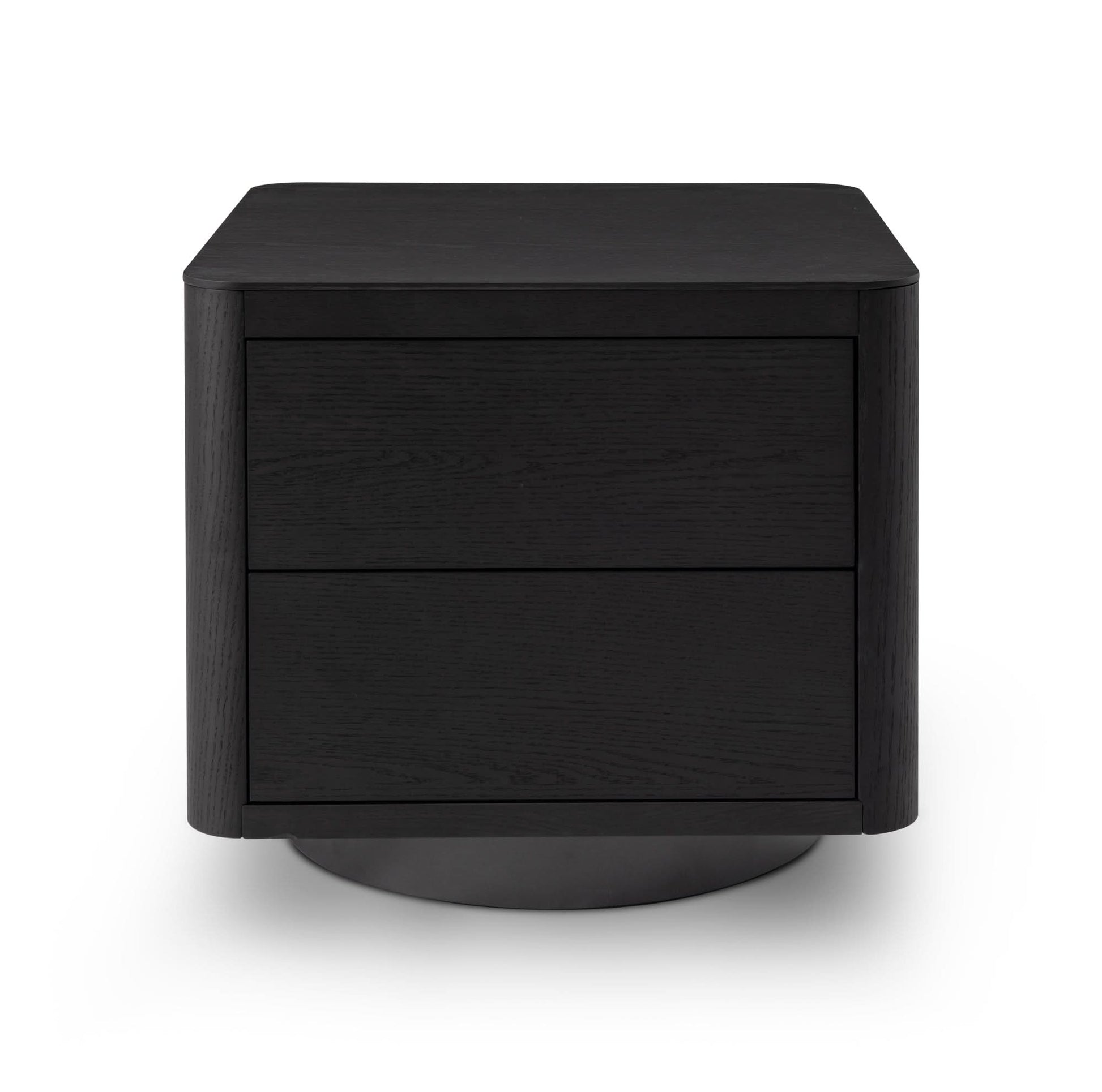Coin Bedside Table - Smoke Oak   Nicholas John Interiors