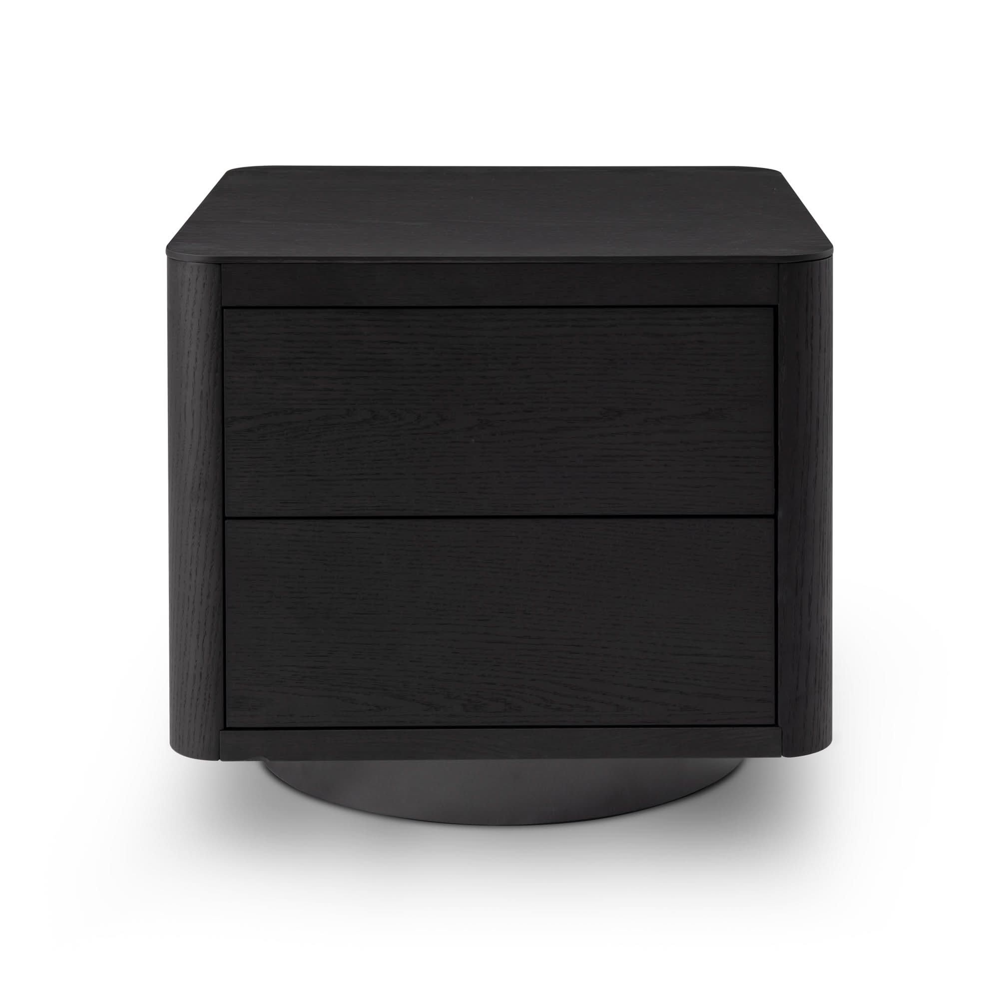 Coin Bedside Table - Smoke Oak   Nicholas John Interiors