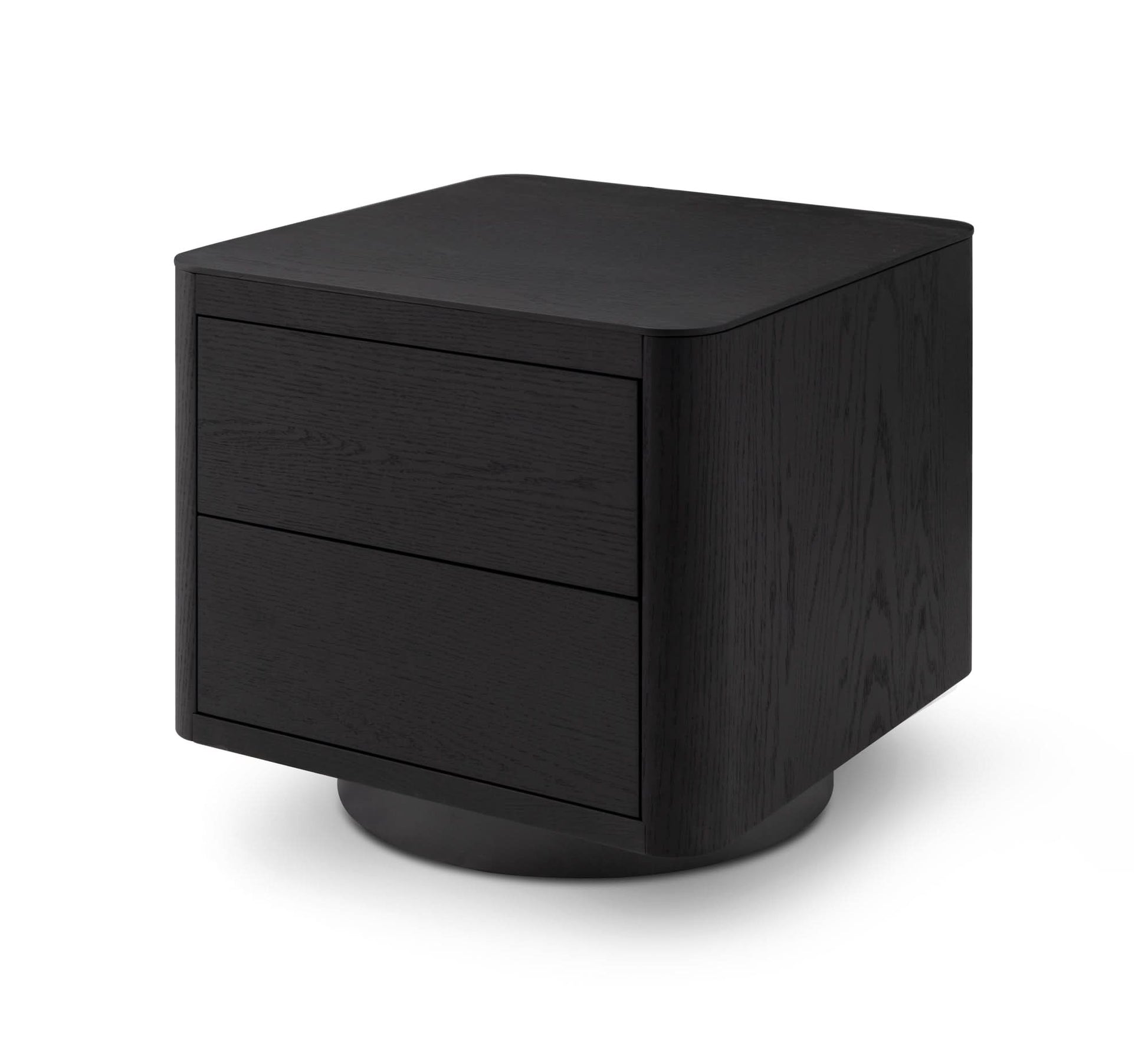 Coin Bedside Table - Smoke Oak   Nicholas John Interiors