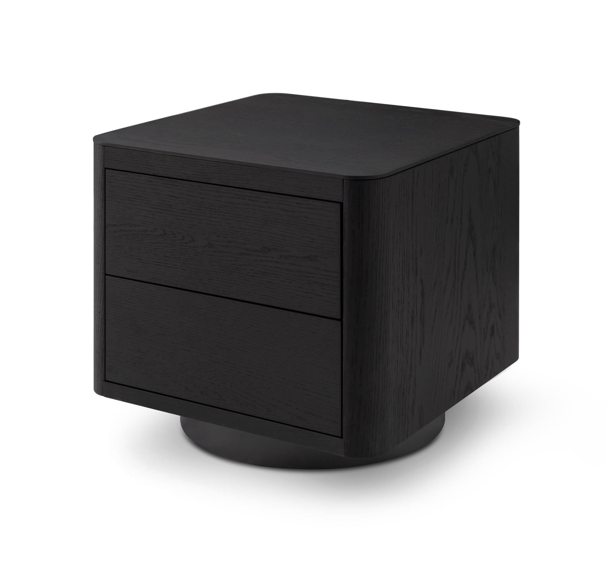 Coin Bedside Table - Smoke Oak   Nicholas John Interiors