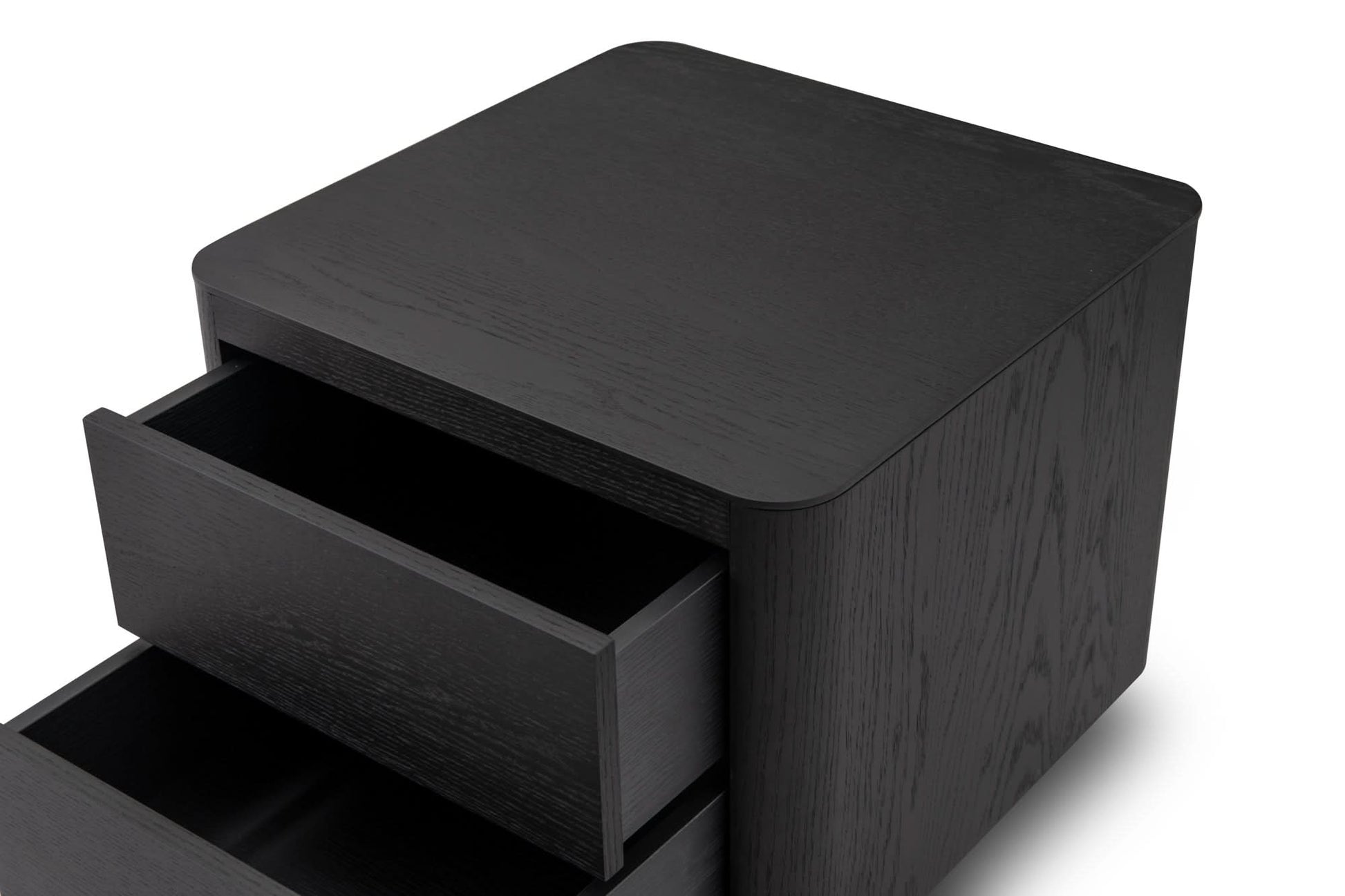 Coin Bedside Table - Smoke Oak   Nicholas John Interiors