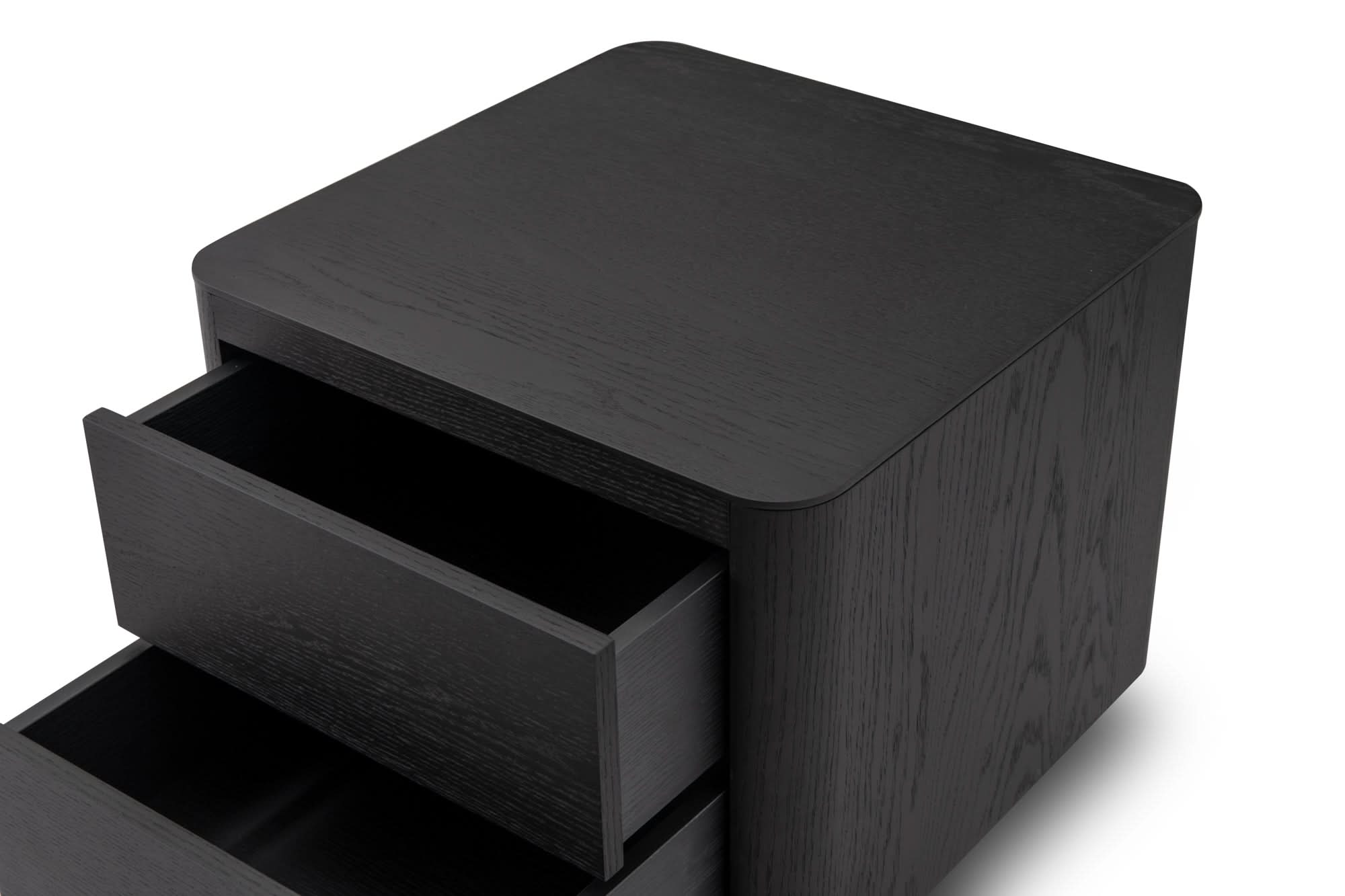 Coin Bedside Table - Smoke Oak   Nicholas John Interiors