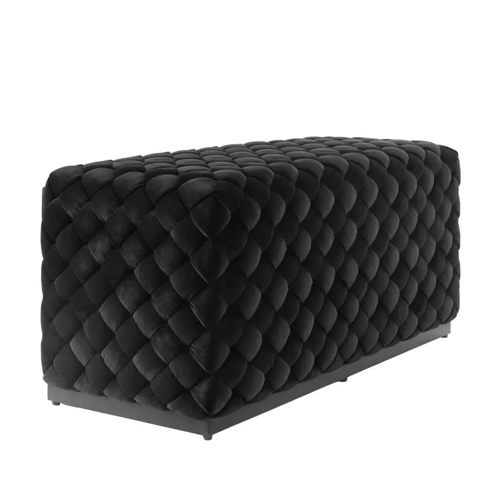Ashford & Grey Colline Large Black Pouffe