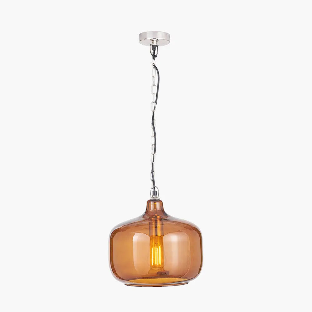 Corby Amber Glass Pendant  Nicholas John Interiors
