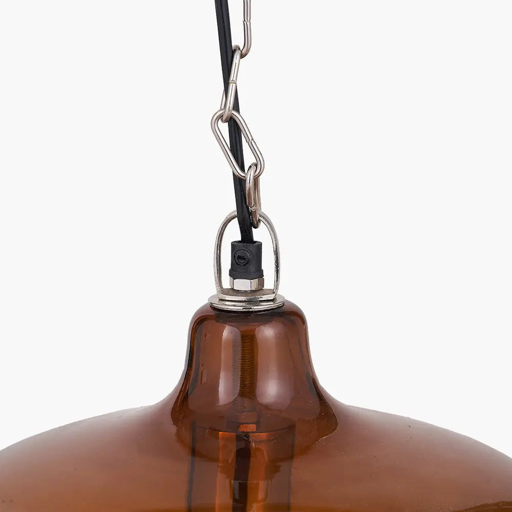 Corby Amber Glass Pendant  Nicholas John Interiors