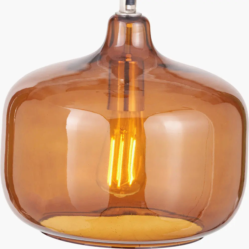 Corby Amber Glass Pendant  Nicholas John Interiors