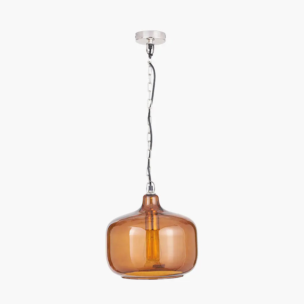 Corby Amber Glass Pendant  Nicholas John Interiors