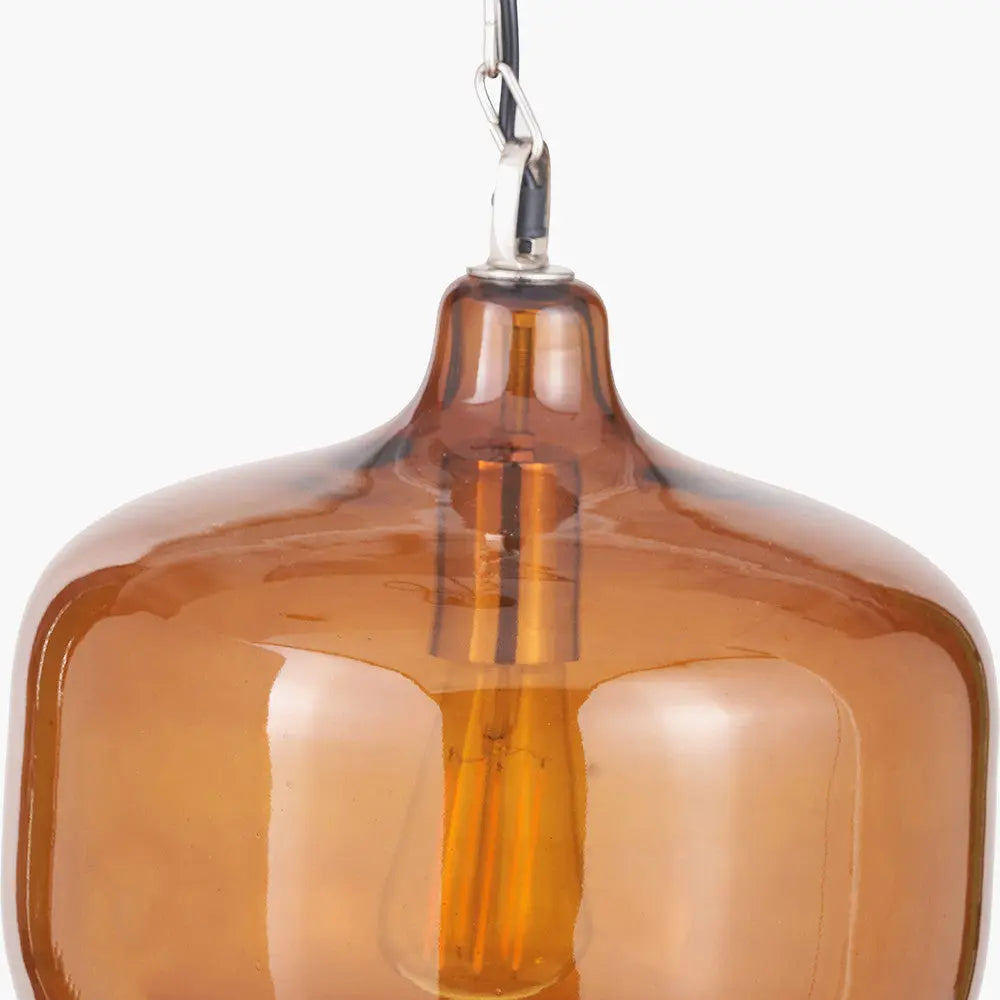 Corby Amber Glass Pendant  Nicholas John Interiors