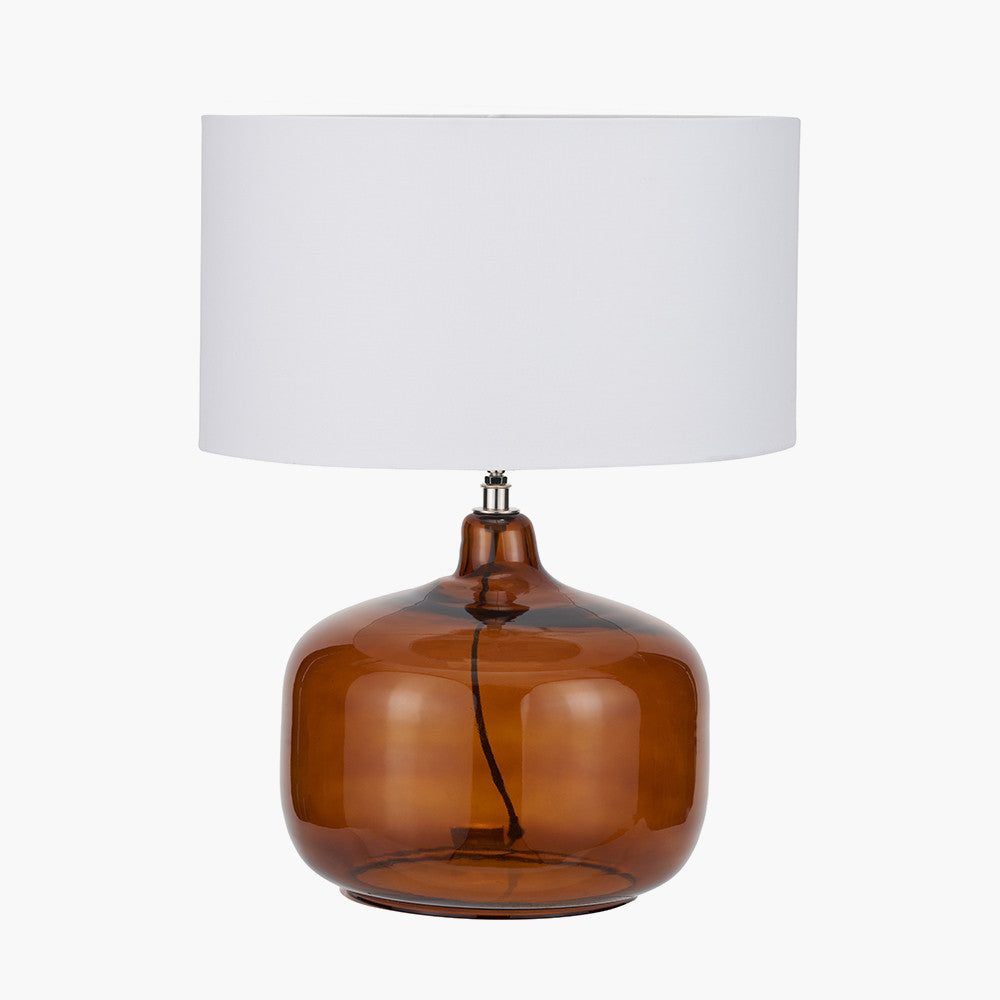 Corby Amber Glass Table Lamp Base  Nicholas John Interiors
