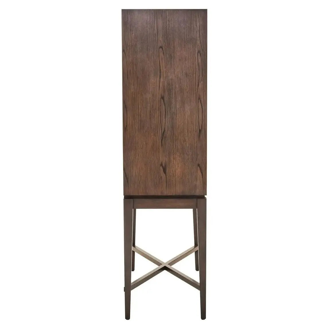 Damira Antique Grey Cabinet – 2 Door Storage with X-Base Design   Nicholas John Interiors