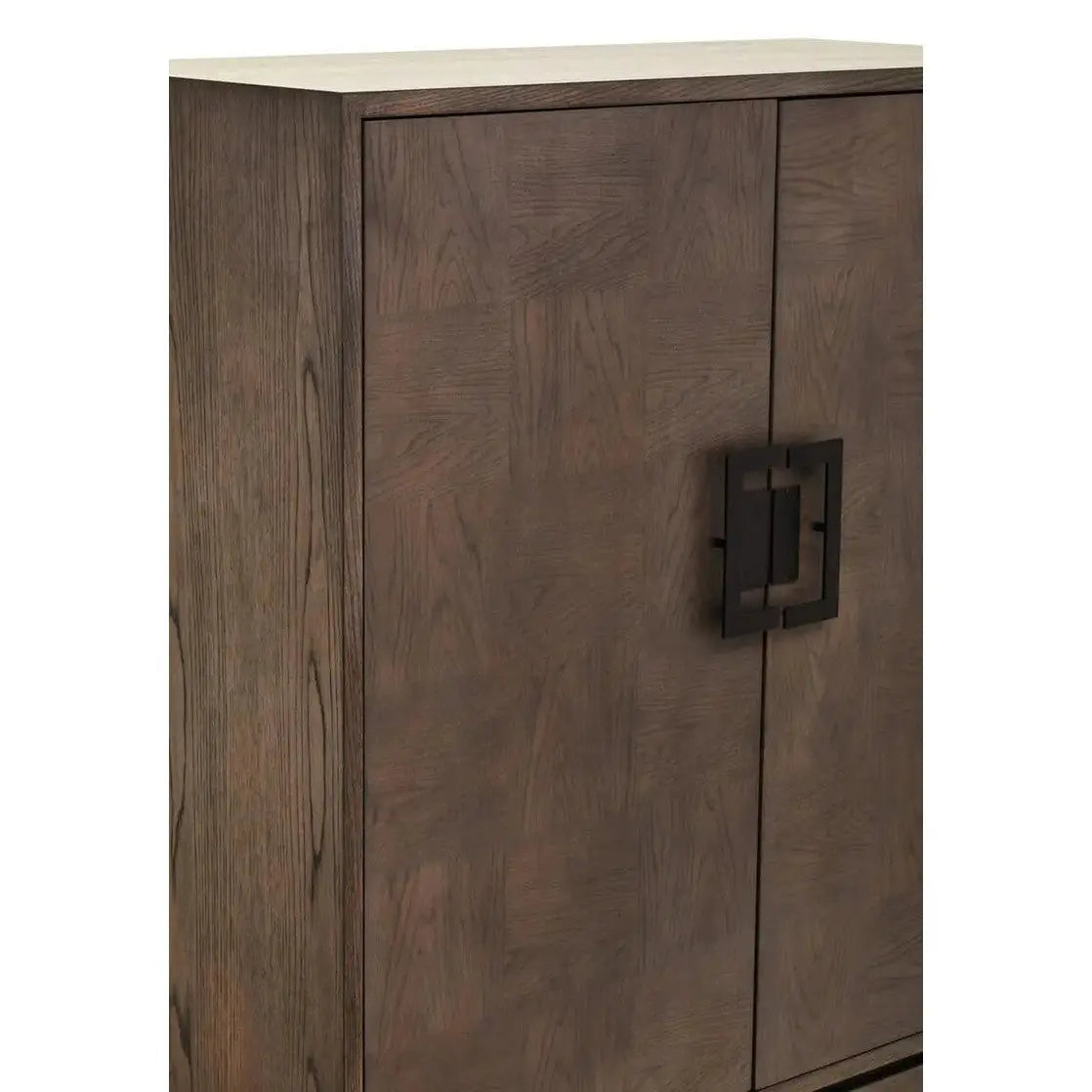 Damira Antique Grey Cabinet – 2 Door Storage with X-Base Design   Nicholas John Interiors