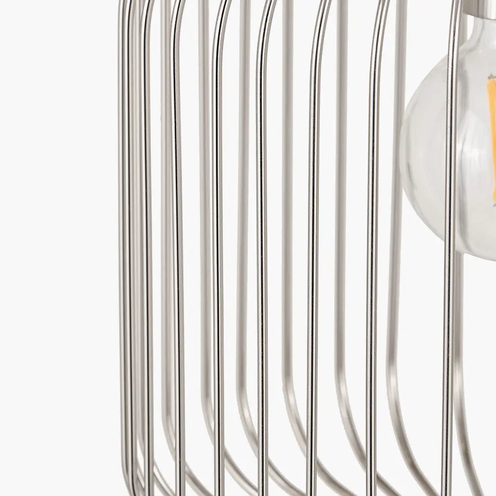 Dania Silver Metal Wire Pendant – Brushed Silver  Nicholas John Interiors