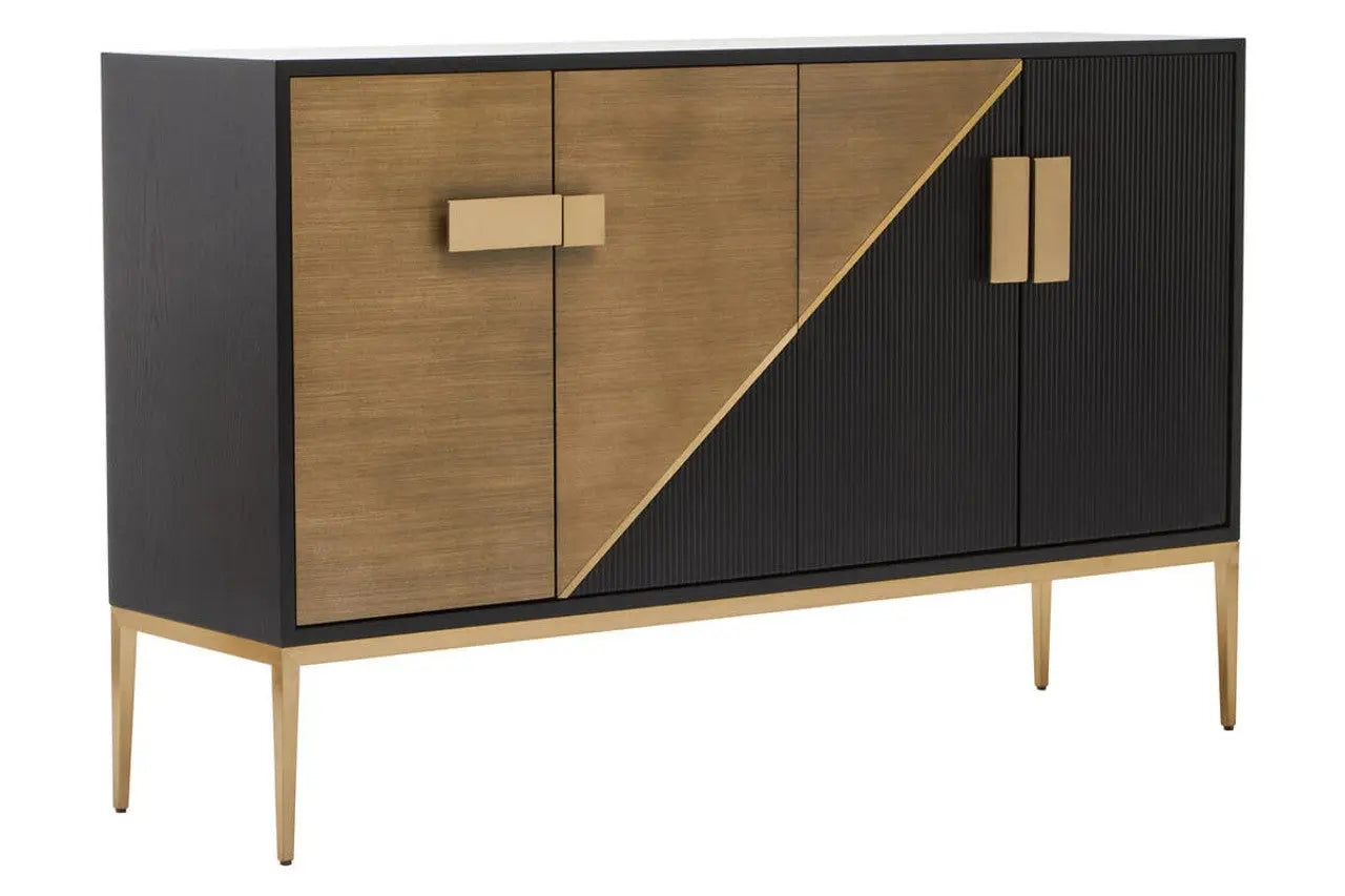 Davaro Black and Gold 4 Door Sideboard  Nicholas John Interiors