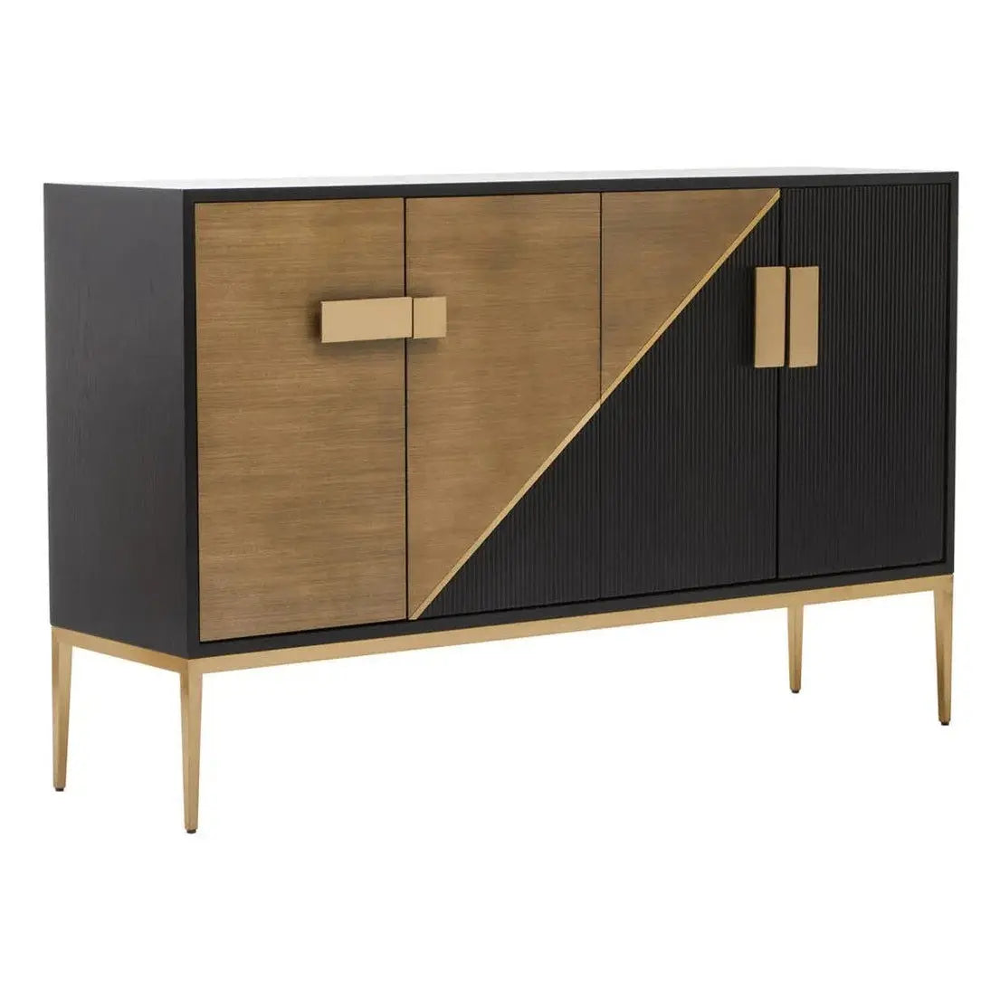 Davaro Black and Gold 4 Door Sideboard   Nicholas John Interiors