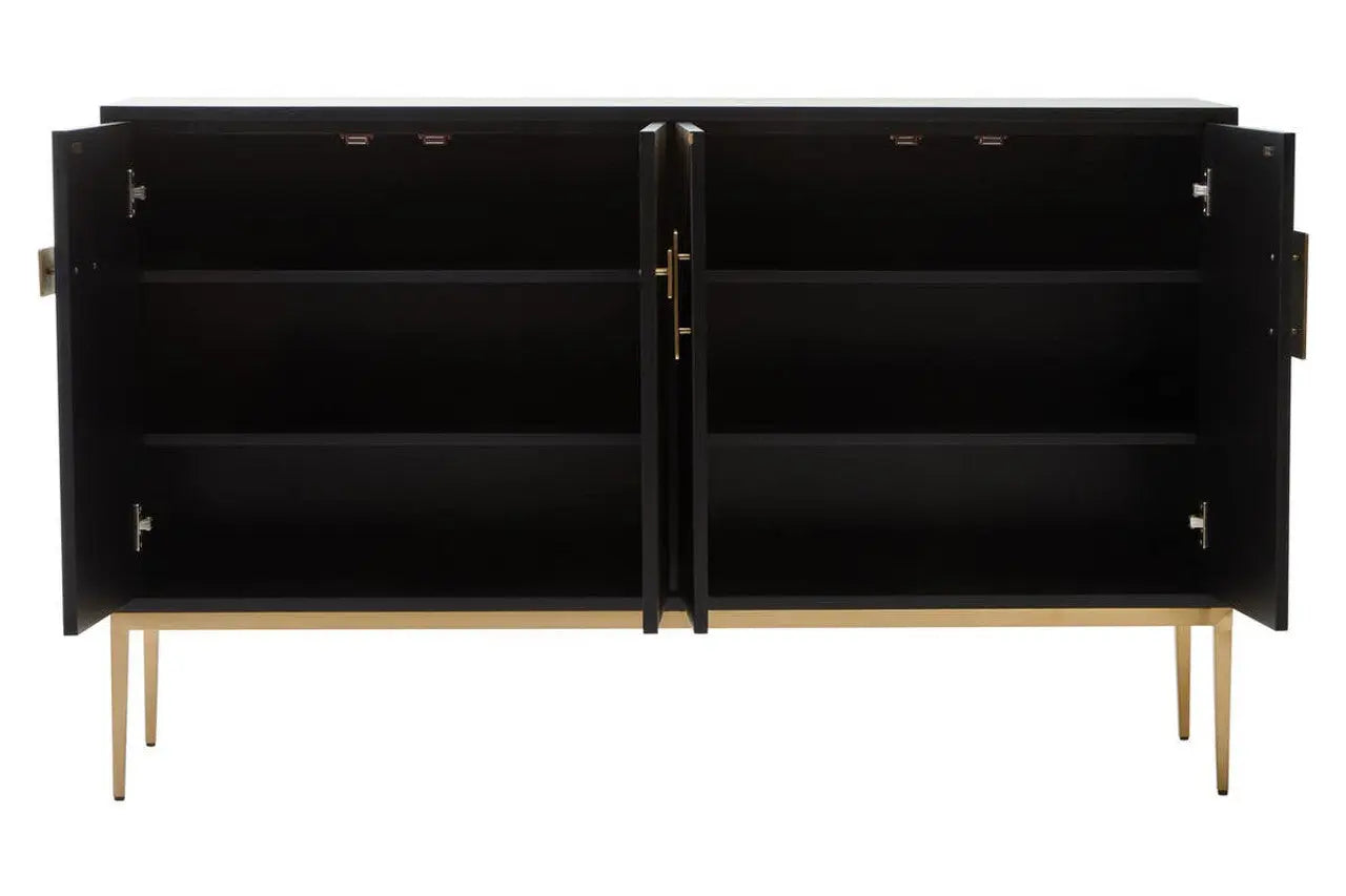 Davaro Black and Gold 4 Door Sideboard  Nicholas John Interiors