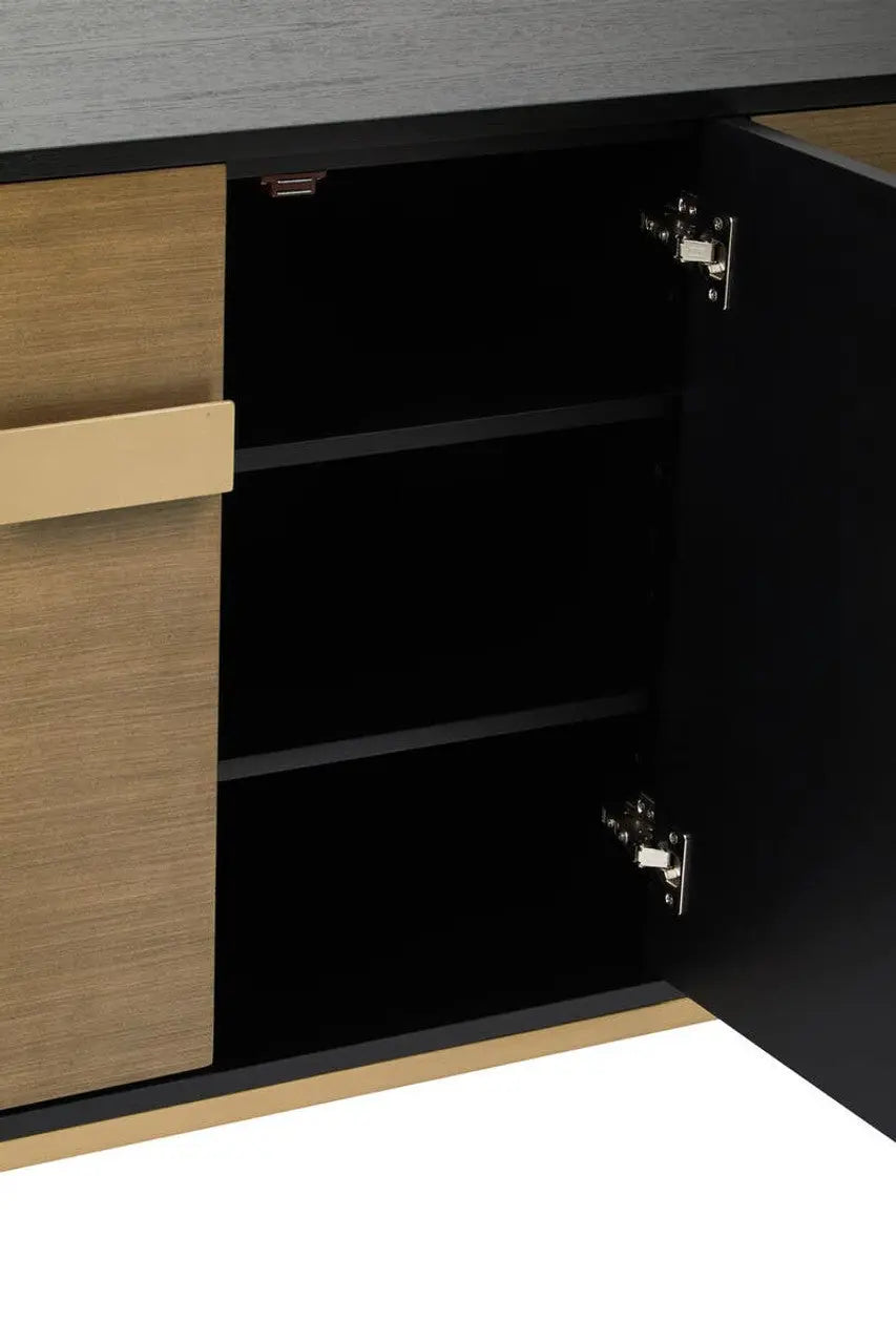 Davaro Black and Gold 4 Door Sideboard  Nicholas John Interiors