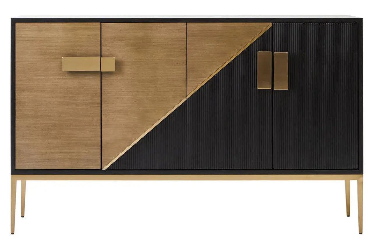 Davaro Black and Gold 4 Door Sideboard  Nicholas John Interiors