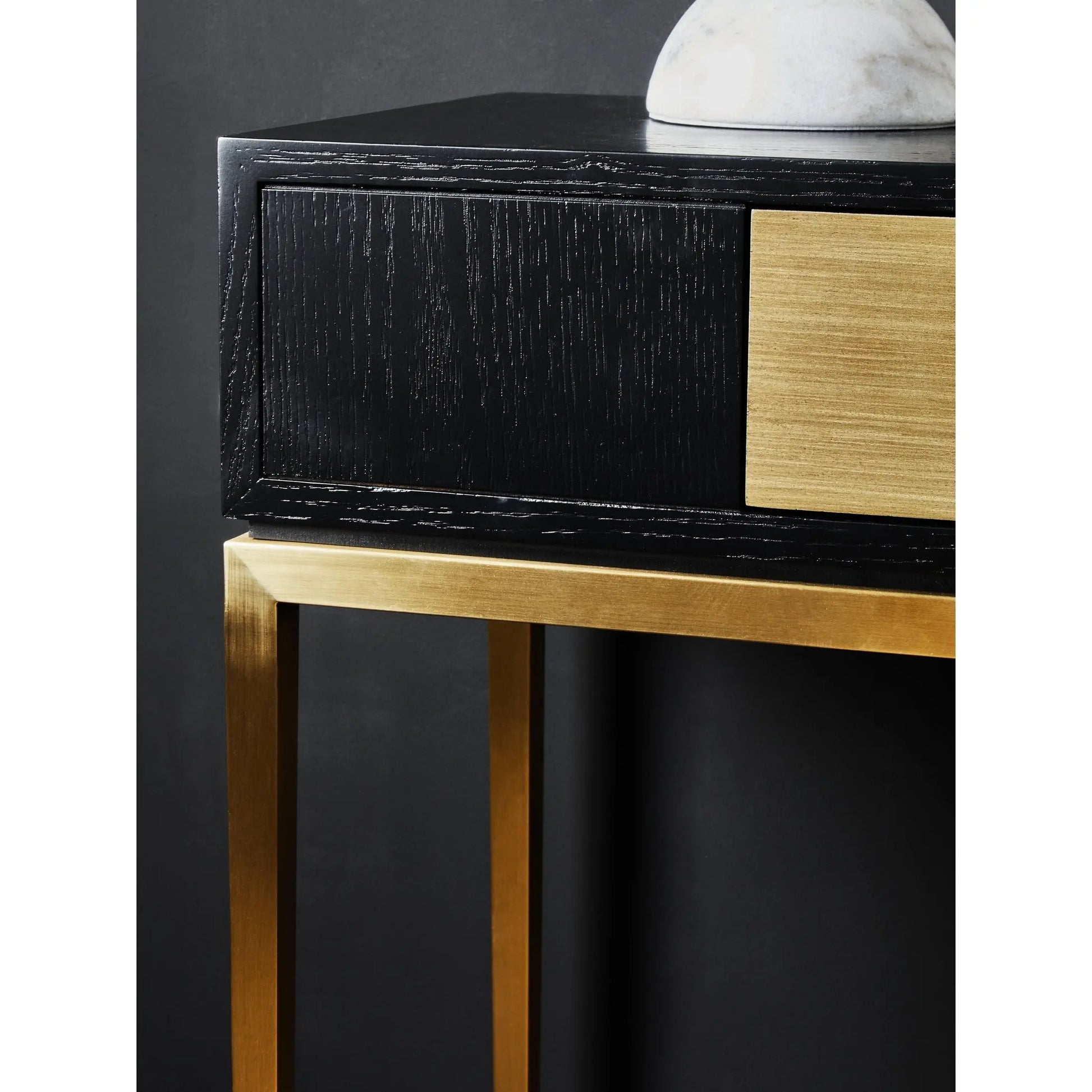Davaro Black and Gold Console Table with 1 Drawer  Nicholas John Interiors