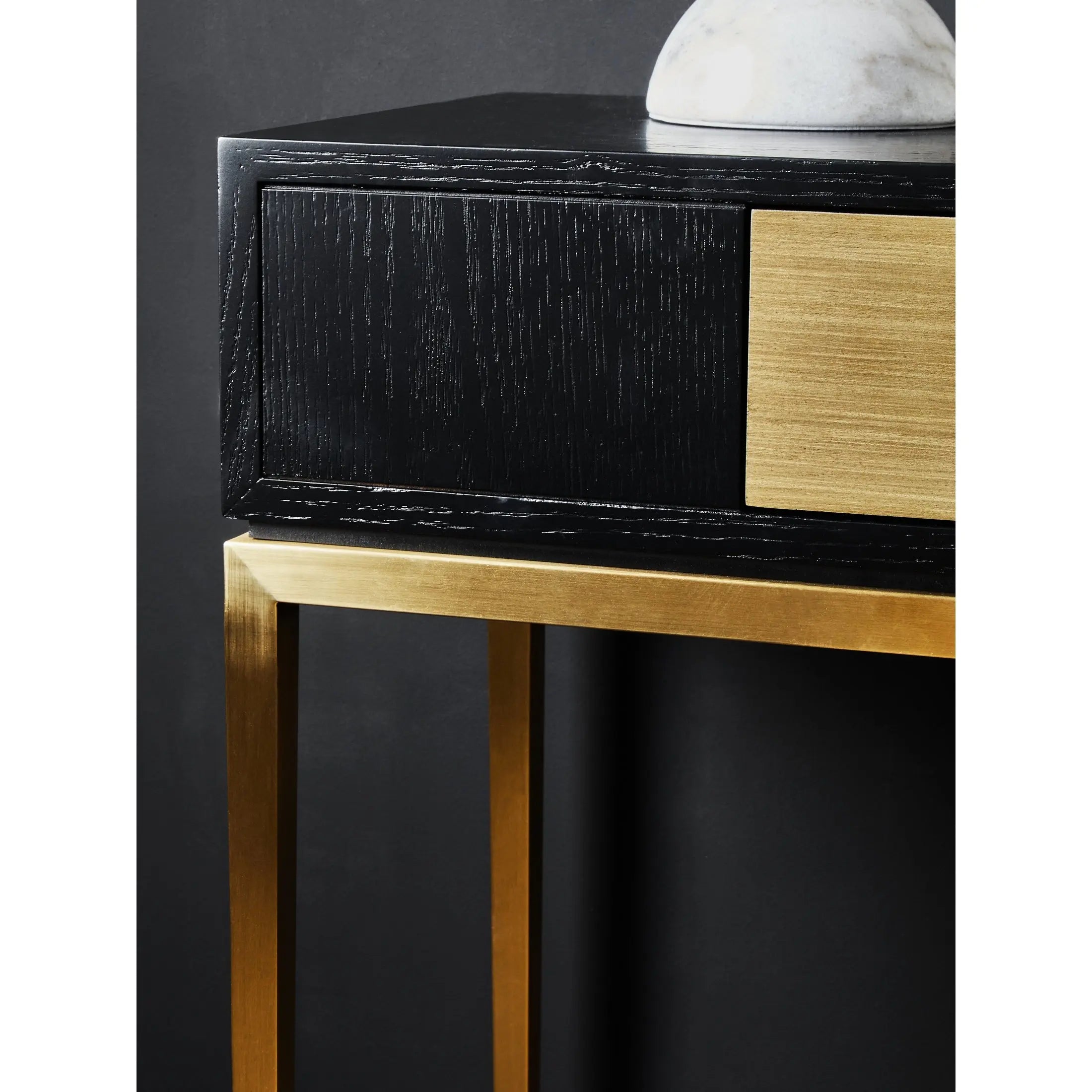 Davaro Black and Gold Console Table with 1 Drawer  Nicholas John Interiors