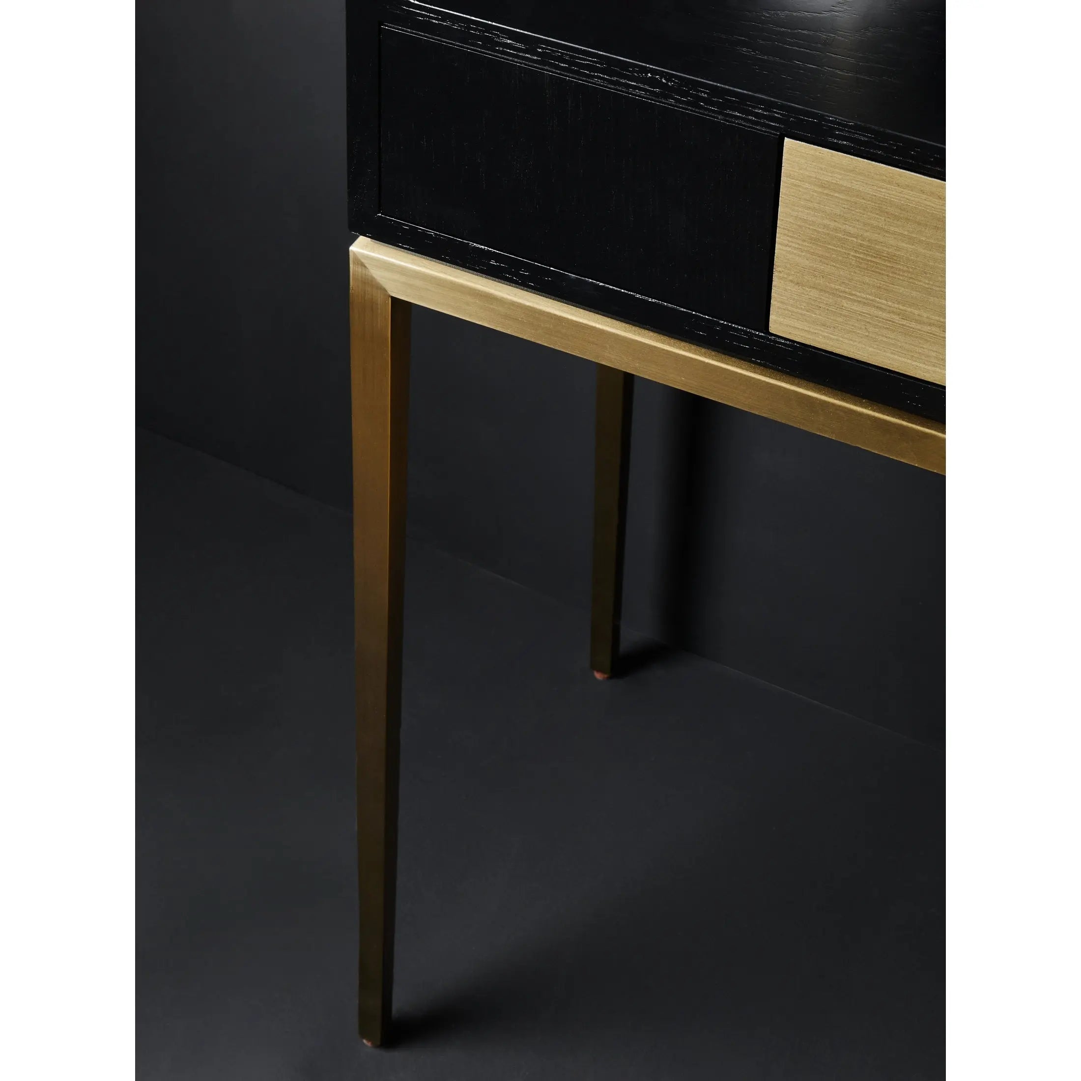 Davaro Black and Gold Console Table with 1 Drawer  Nicholas John Interiors