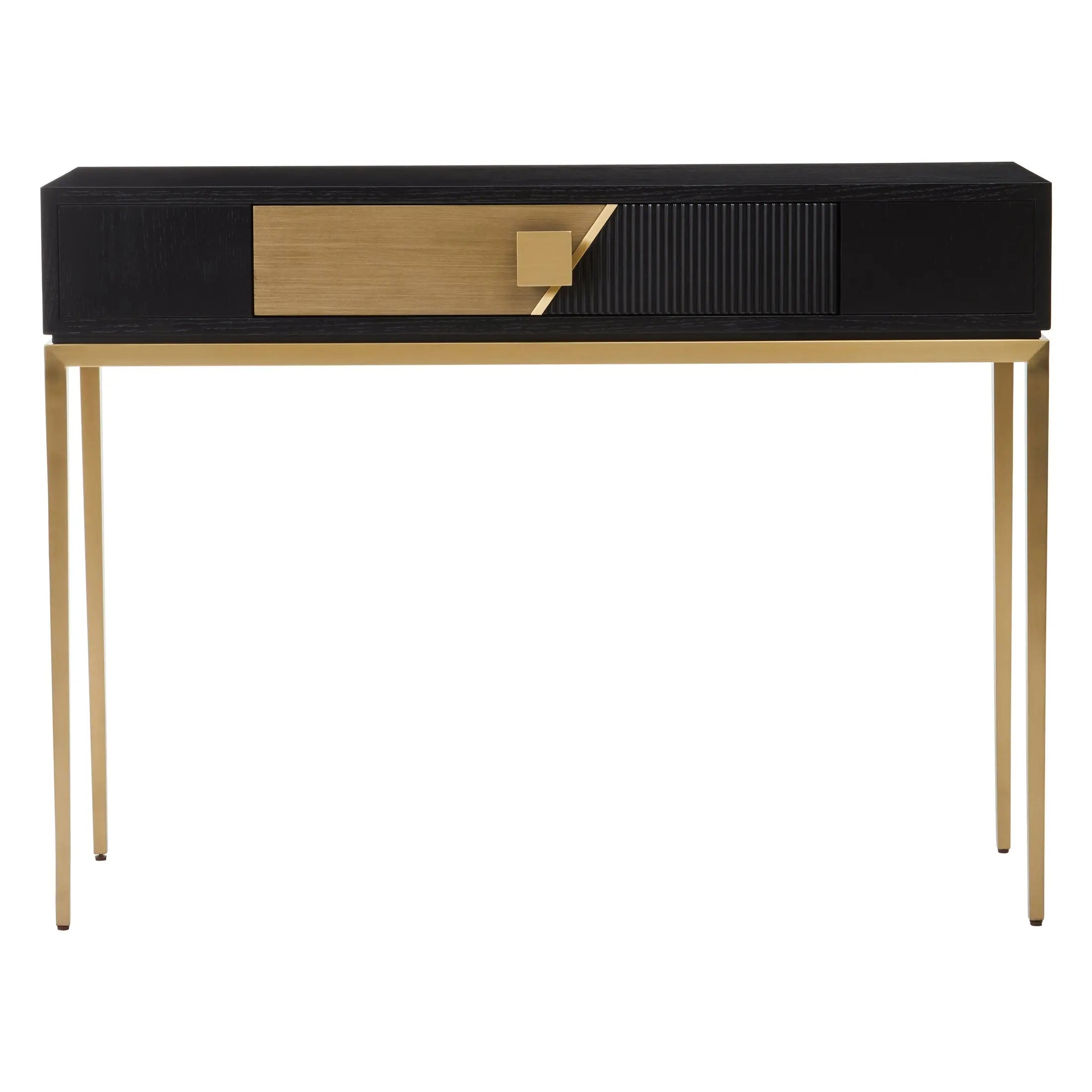 Davaro Black and Gold Console Table with 1 Drawer  Nicholas John Interiors