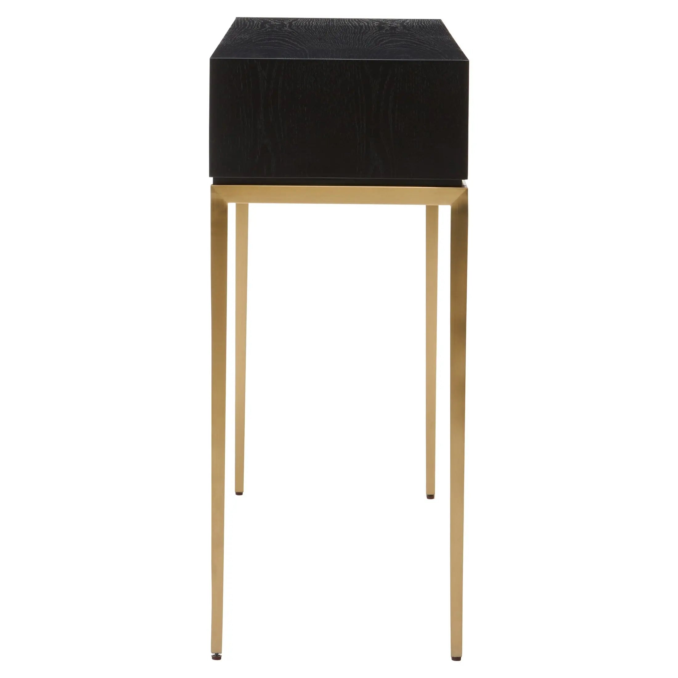 Davaro Black and Gold Console Table with 1 Drawer  Nicholas John Interiors