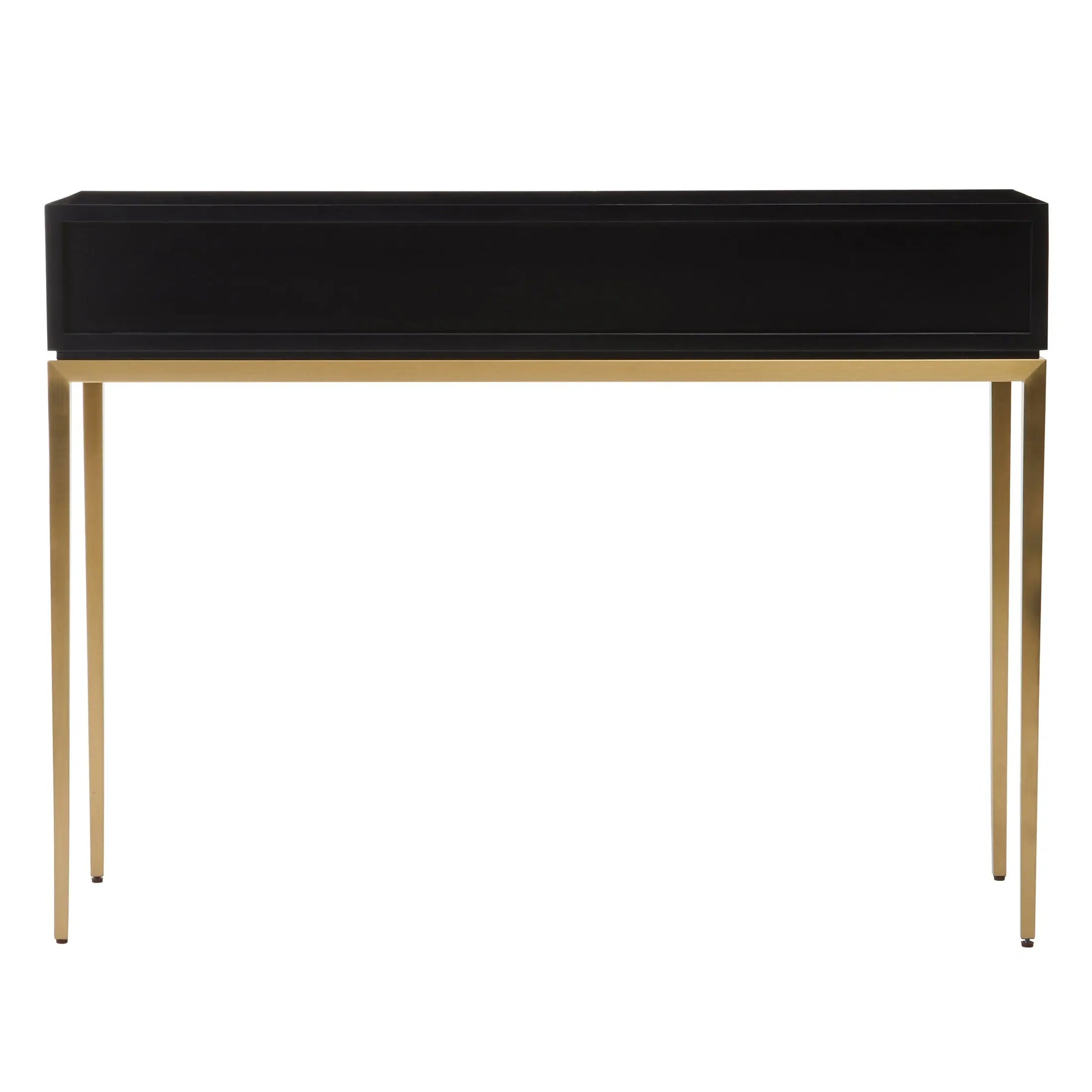 Davaro Black and Gold Console Table with 1 Drawer  Nicholas John Interiors