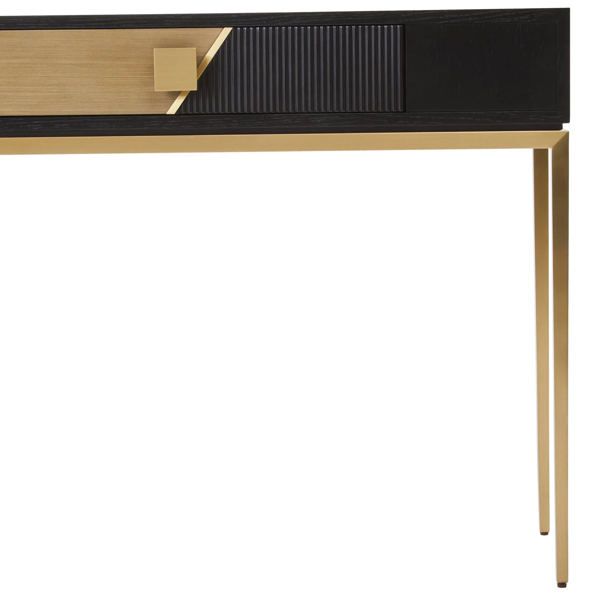 Davaro Black and Gold Console Table with 1 Drawer  Nicholas John Interiors