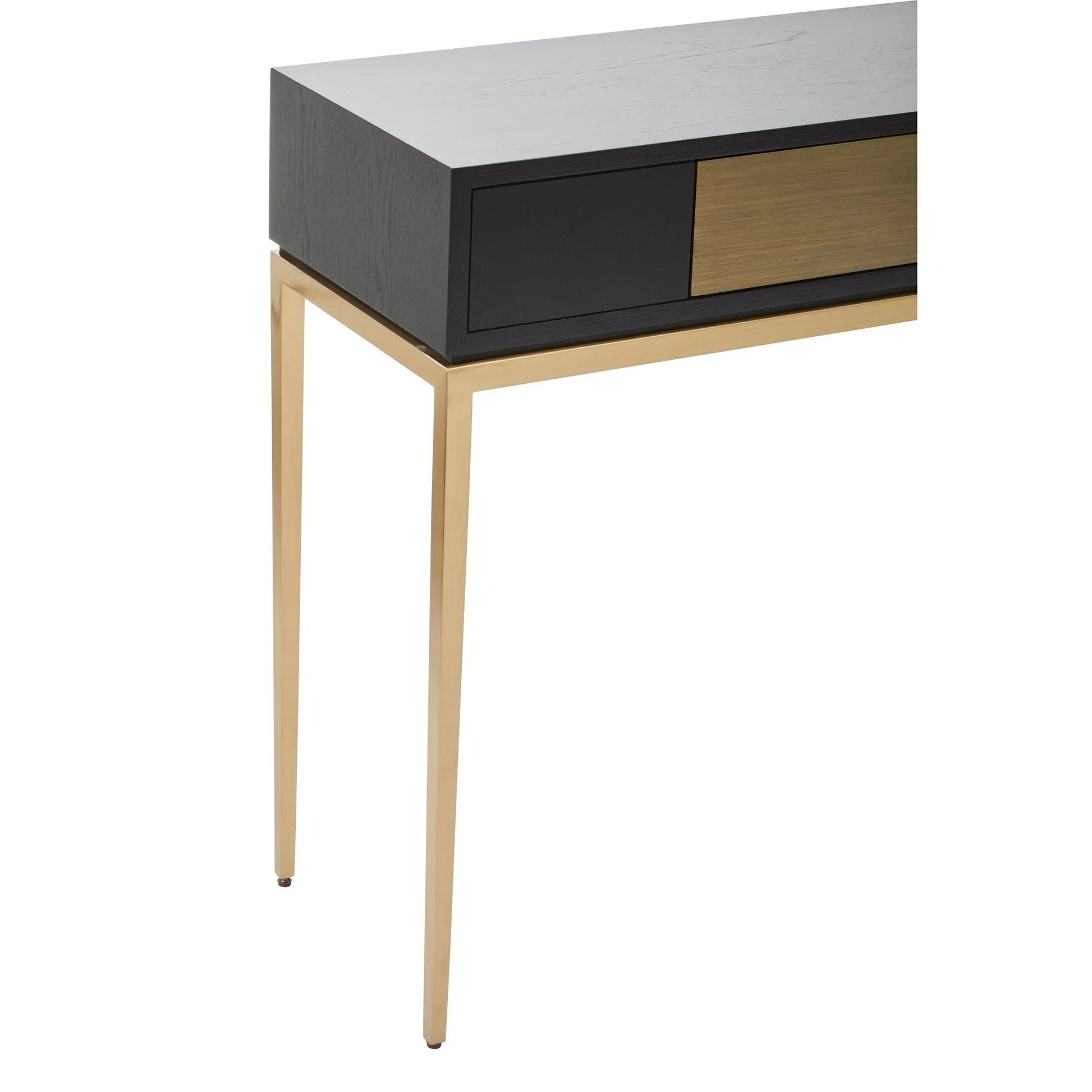 Davaro Black and Gold Console Table with 1 Drawer  Nicholas John Interiors
