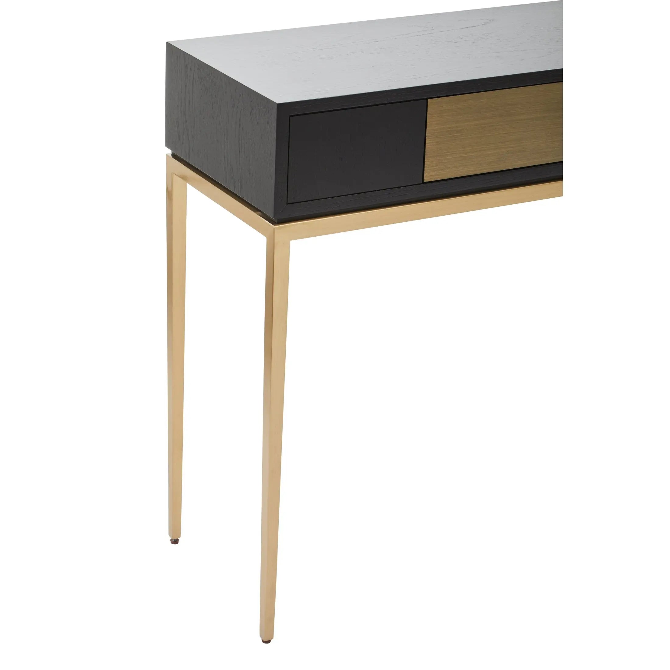 Davaro Black and Gold Console Table with 1 Drawer  Nicholas John Interiors